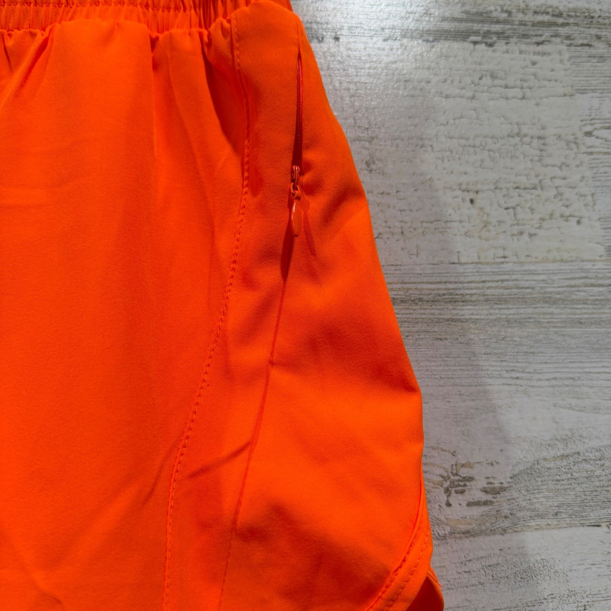 Neon Orange Athletic Shorts Women Small High Rise Lined Active *Flawed1