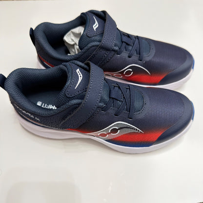 Saucony Kinvara 14 Running Shoes Kids 3M Navy Red PWRRUN Sporty EUC2