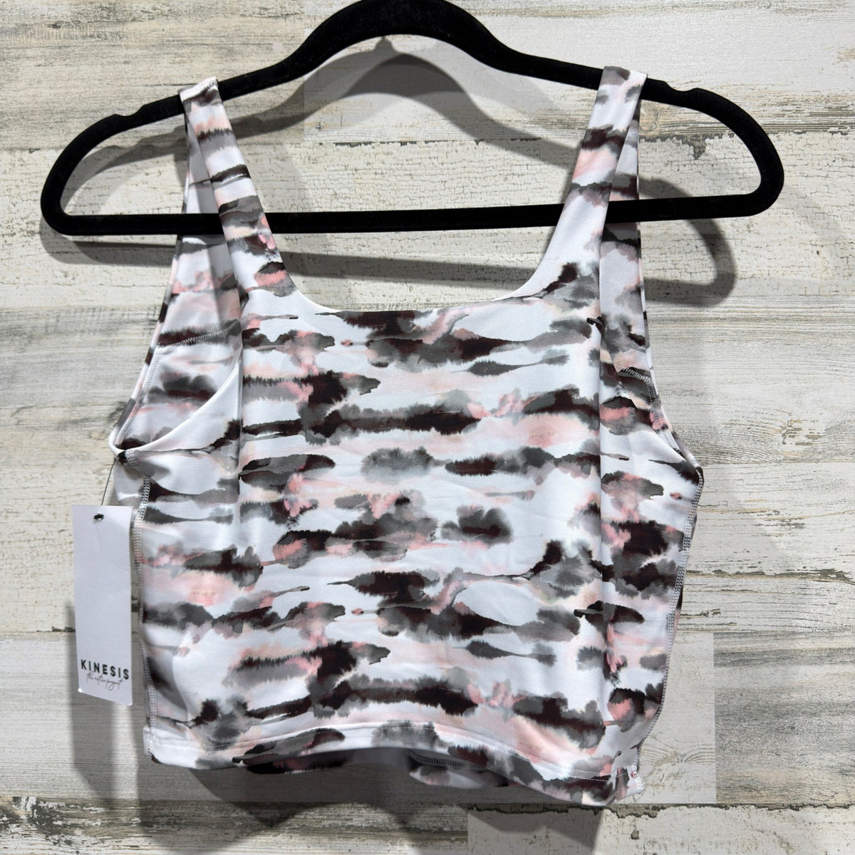Kinesis The Active Project Crop Tank Women Large Pink Gray Activewear NWT5