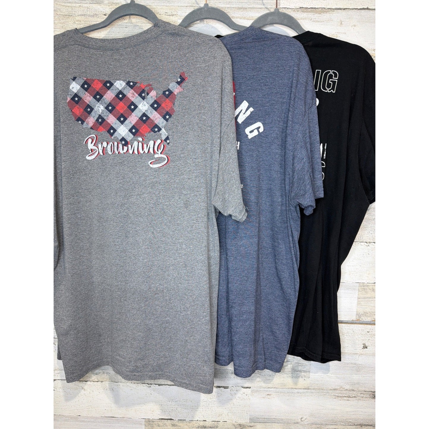 Browning T-Shirt Bundle Men 2XL Gray Blue Black Graphic Outdoor Gorpcore1