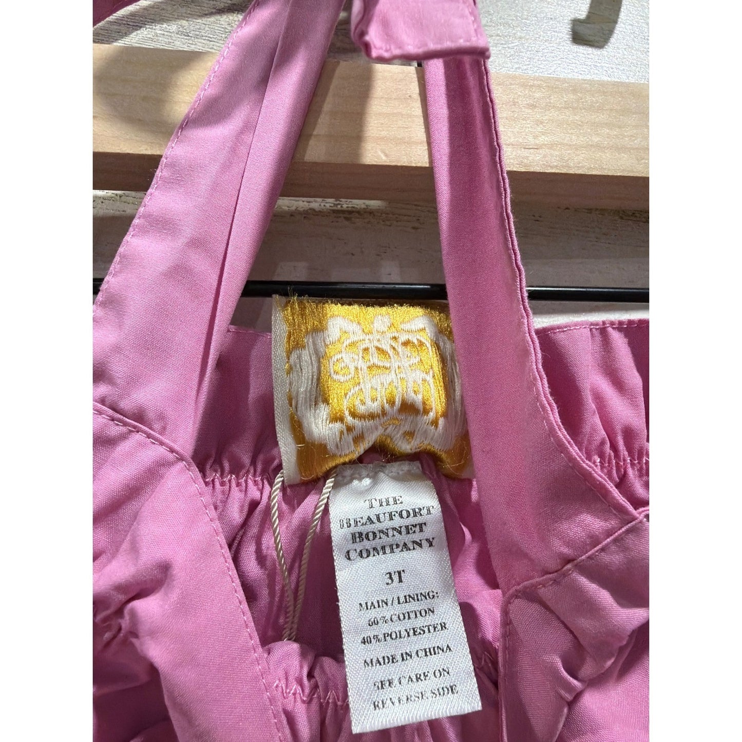 The Beaufort Bonnet Company Mitzi Dress Girls 3T Pink Halter Bow Preppy EUC2