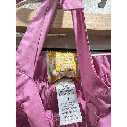 The Beaufort Bonnet Company Mitzi Dress Girls 3T Pink Halter Bow Preppy EUC2