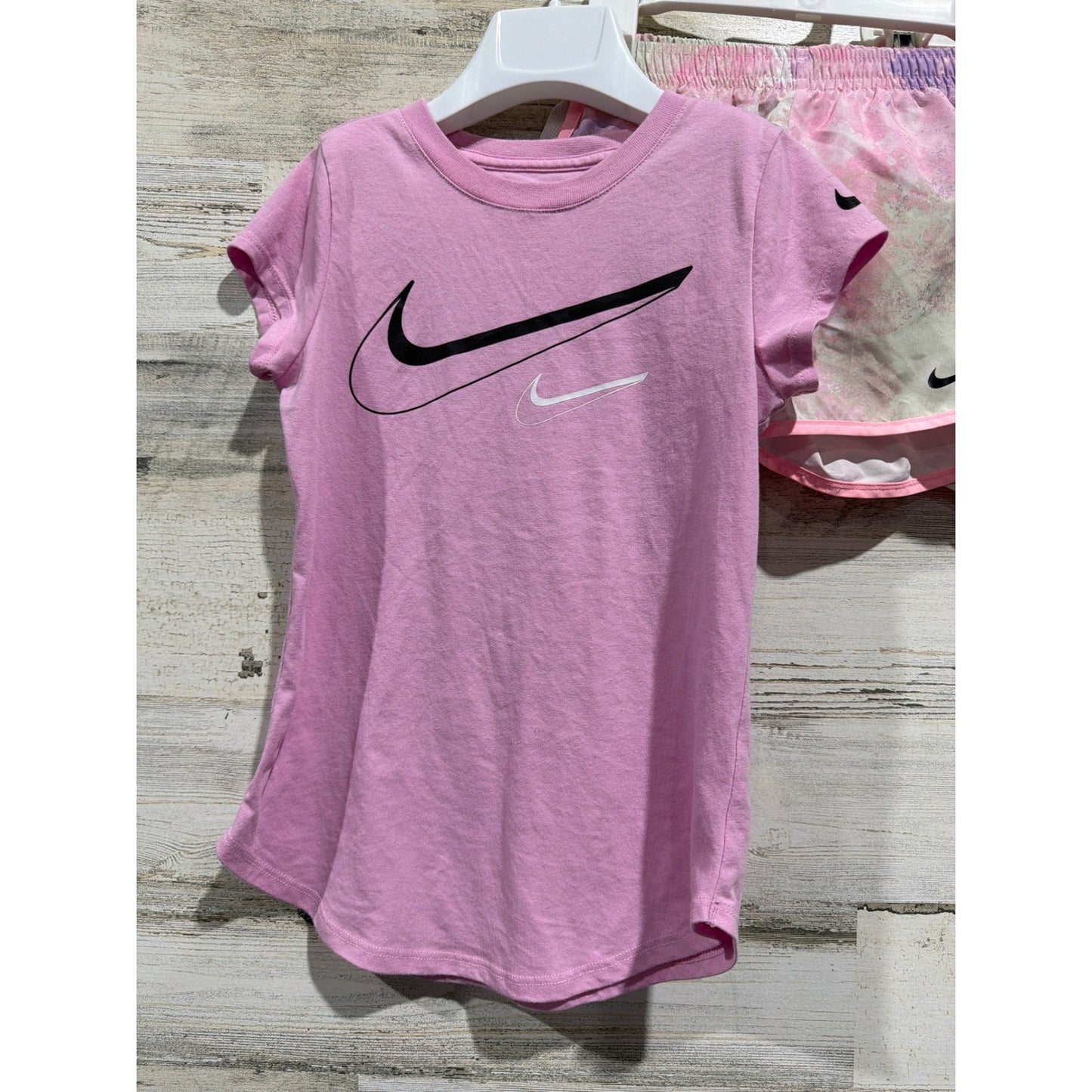 Nike Champion Shorts Shirt Set Girls 6 Pink Tie Dye Athletic Sporty1