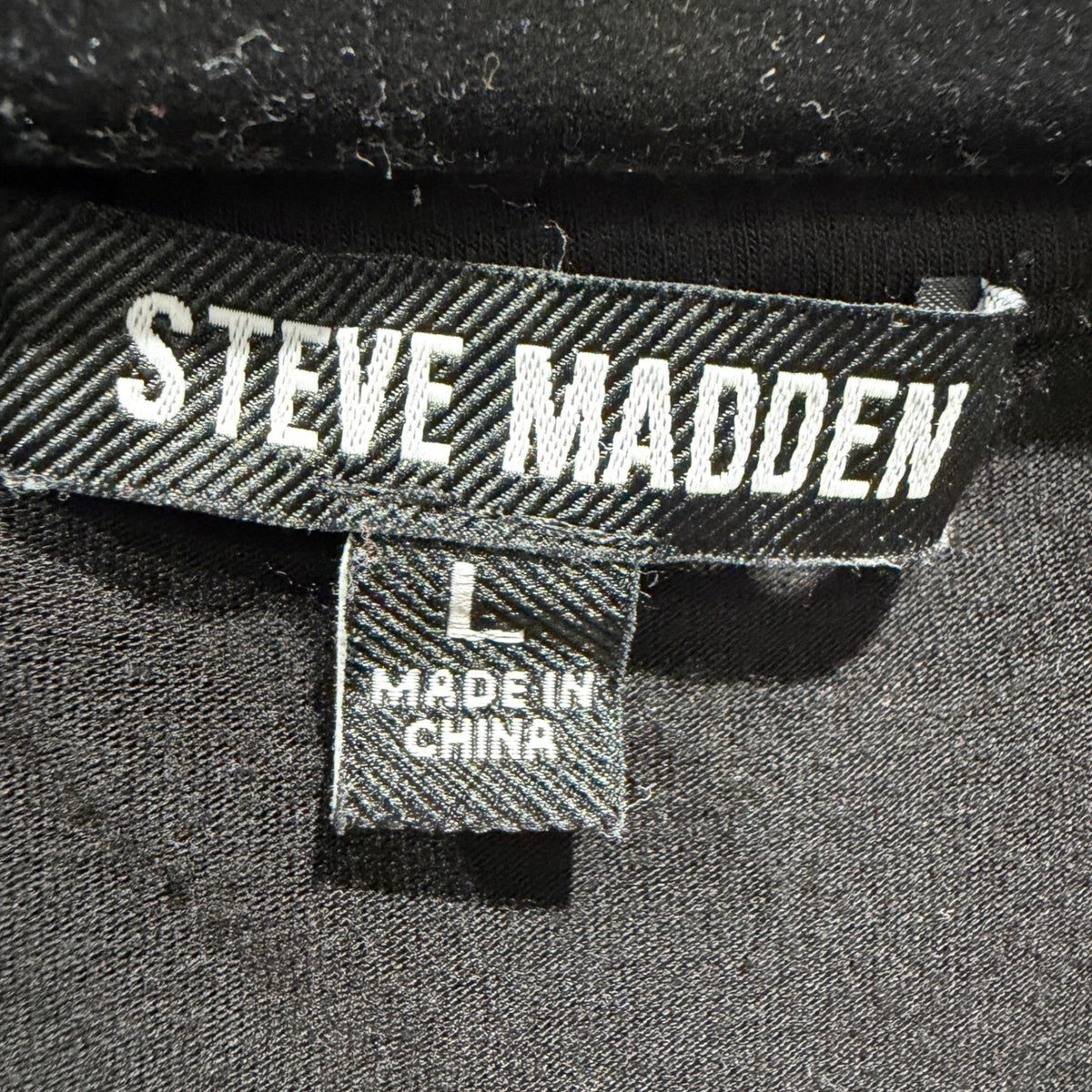 Steve Madden BL203027 Jumpsuit Women Large Black Rayon Blend Modern GUC3