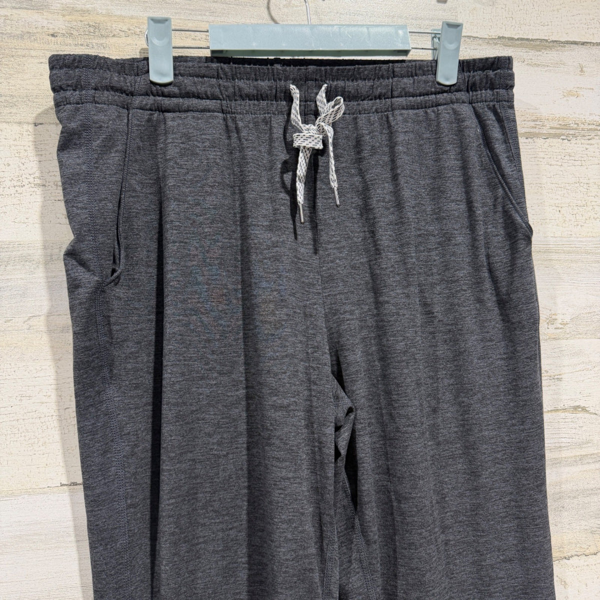Member's Mark Soft Slim Pant Women L Black Soot Heather Polyester Athleisure EUC1