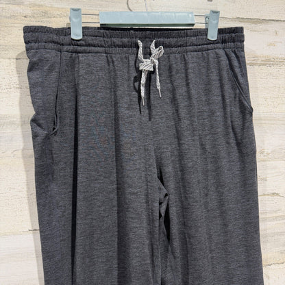 Member's Mark Soft Slim Pant Women L Black Soot Heather Polyester Athleisure EUC1