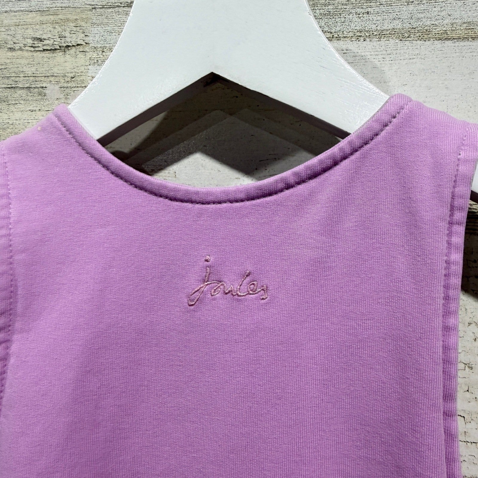 Joules Maybridge Overalls Girls 6-9M Mauve Mist Cotton Knit Romper NWT4