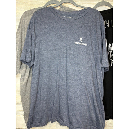 Browning T-Shirt Bundle Men 2XL Gray Blue Black Graphic Outdoor Gorpcore4