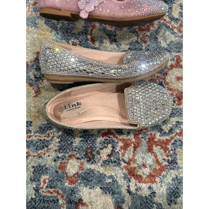 Link Copper Key Dress Shoes Bundle Girls 13 Pink Silver Rhinestone Glitter3