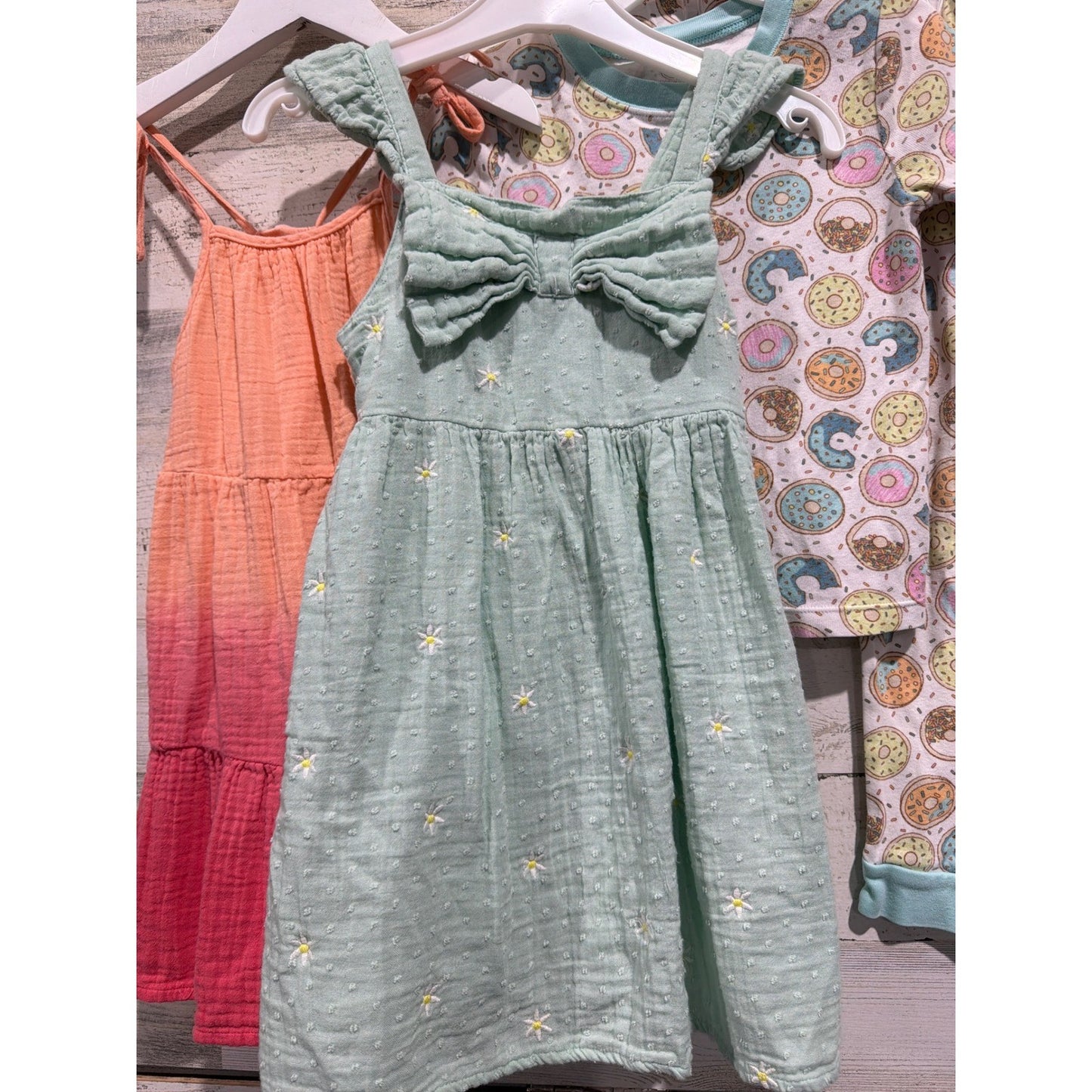 Girls 5T Dress Pajama Lot Color Donut Cute Girly Bundle2