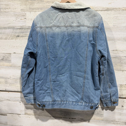 Brooklyn Cloth Sherpa Lined Denim Jacket Men L Blue Cotton Trucker Classic EUC5