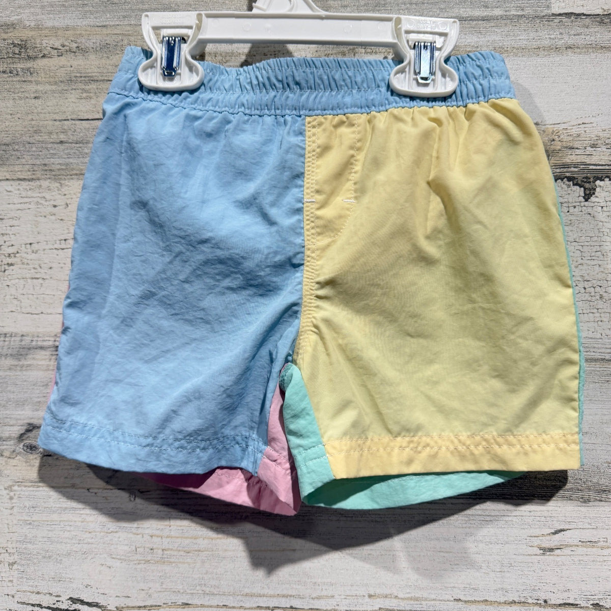 The Beaufort Bonnet Company Swim Trunks Boys 4T Pastel Colorblock Preppy EUC2