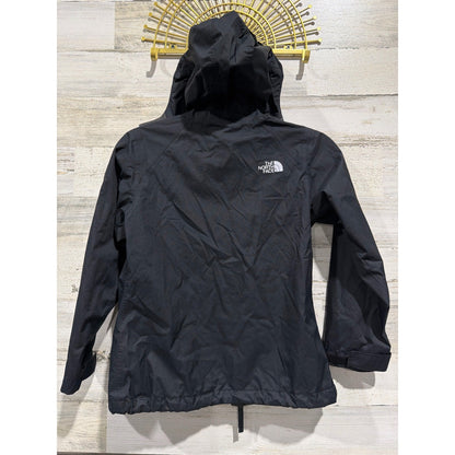 The North Face DryVent Jacket Girls S 7/8 Black Grey Hooded Gorpcore GUC5