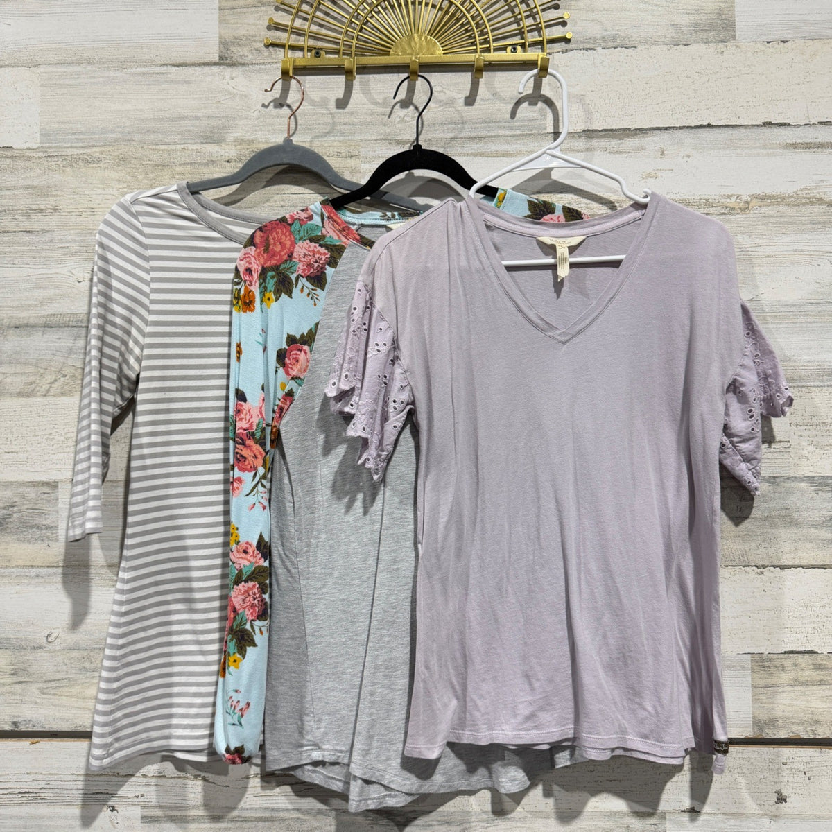 Matilda Jane Lot Women Small Lavender Floral Striped Cotton Blend Bundle EUC0