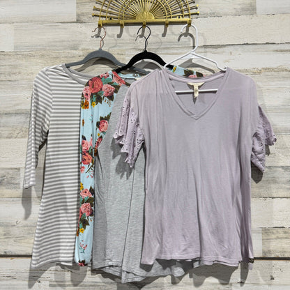 Matilda Jane Lot Women Small Lavender Floral Striped Cotton Blend Bundle EUC0
