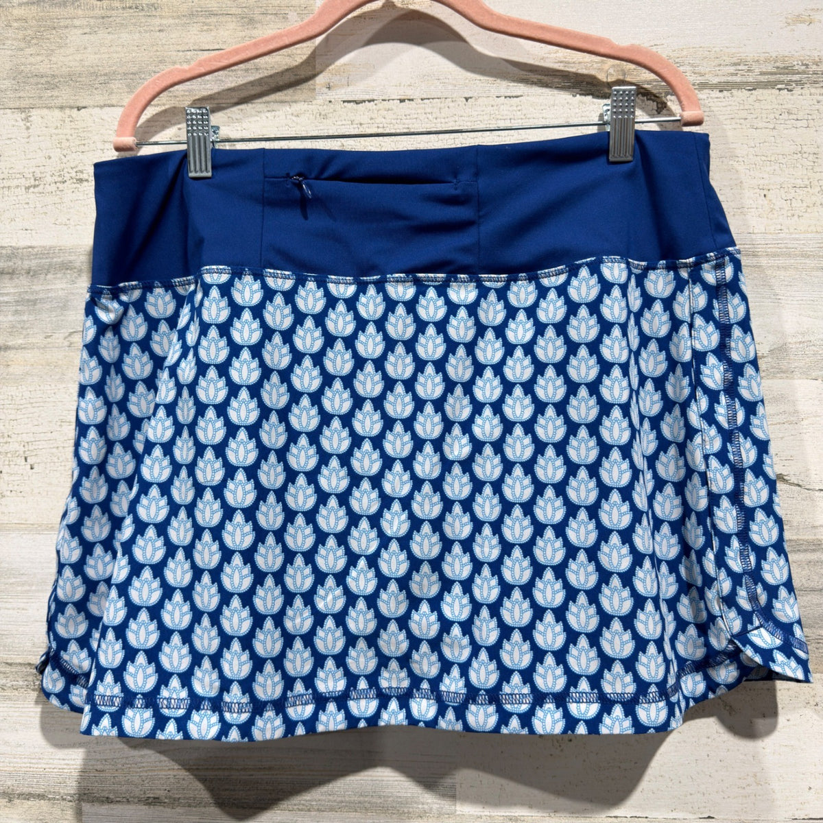 Sigrid Olsen Skort Women XL Blue Lotus Floral Golf Tennis Athletic EUC1