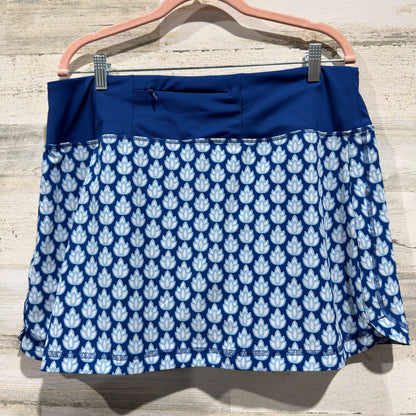 Sigrid Olsen Skort Women XL Blue Lotus Floral Golf Tennis Athletic EUC1