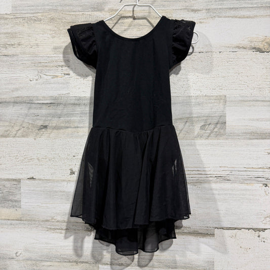 Flutter Sleeve Tutu Leotard Girls 4/5 Black Cotton Spandex Dancewear0