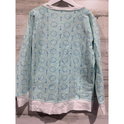 The Beaufort Bonnet Company Pullover Boys 10 Green Blue Golf Print Preppy EUC3