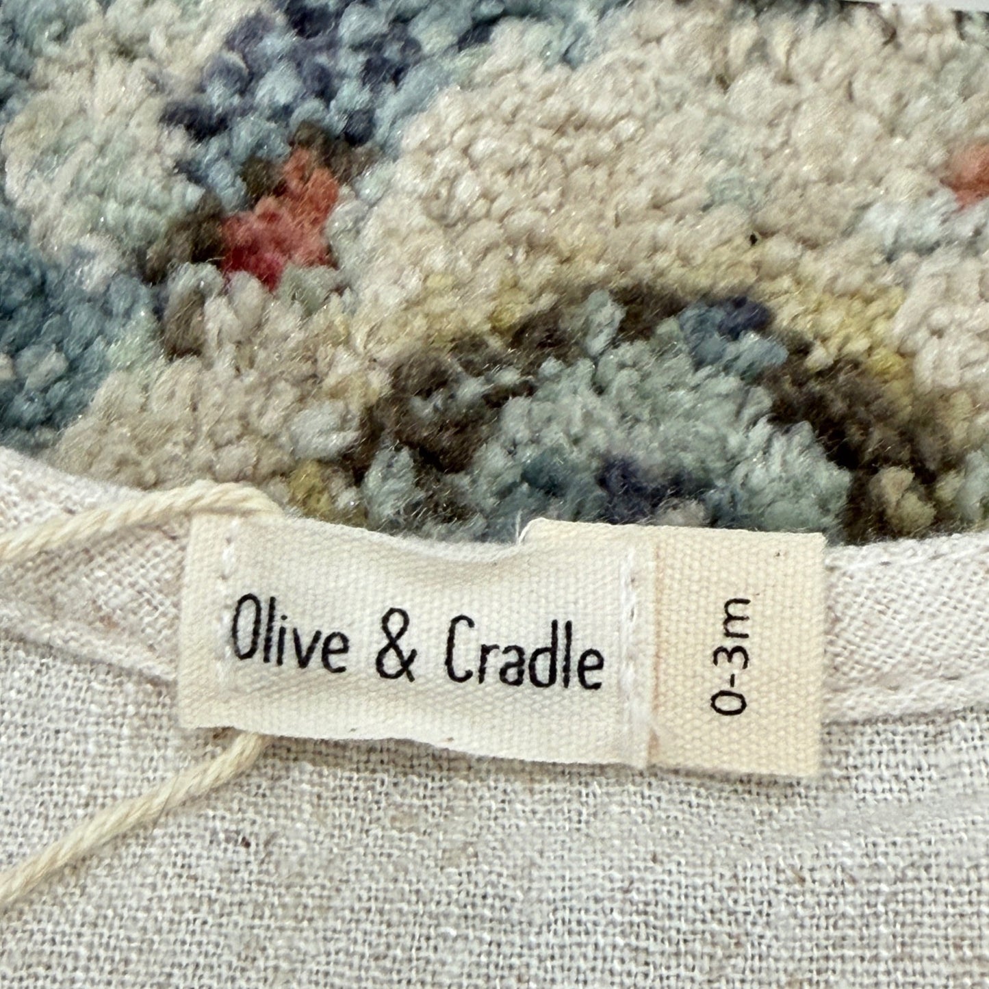 Olive & Cradle Romper Girls 0-3M Oatmeal Linen Flutter Sleeve Boho NWT2