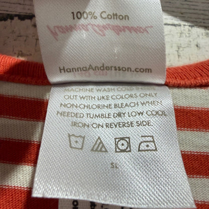 Hanna Andersson Dress Girls 10 Red Striped Polka Dot Pocket Play Scandi GUC4