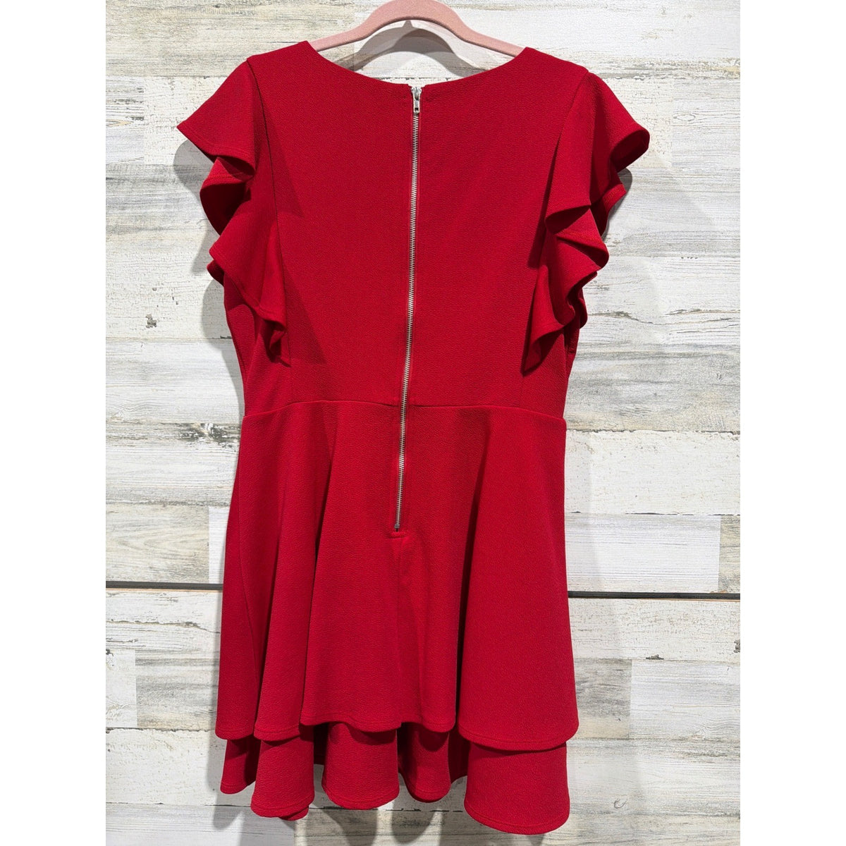 Midnight Doll Dress Women XL Red Ruffle Sleeve Tiered Coquette EUC1