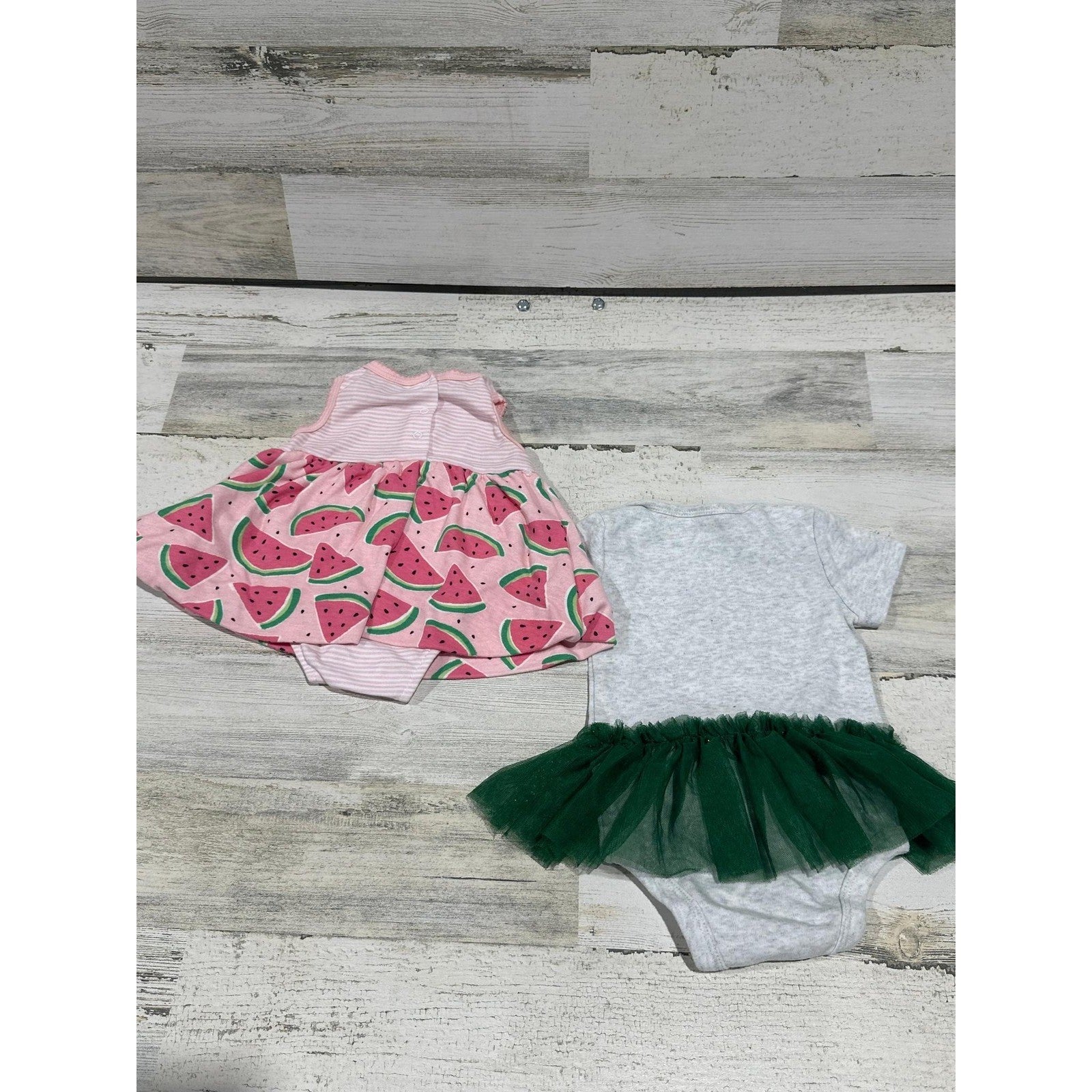 Girls 6-9M Bundle Pink Green Watermelon Sassy EUC3