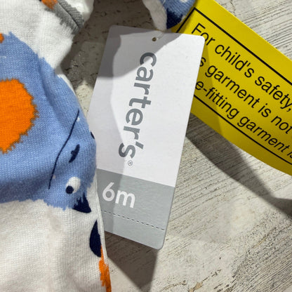 Carter's Monster Stripe Pajama Set 4pc Baby Boys 6M Blue Cotton Contemporary4