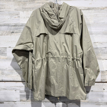 Hooded Anorak Rain Jacket Women Size M/L Tan Polyester Utility GUC*2