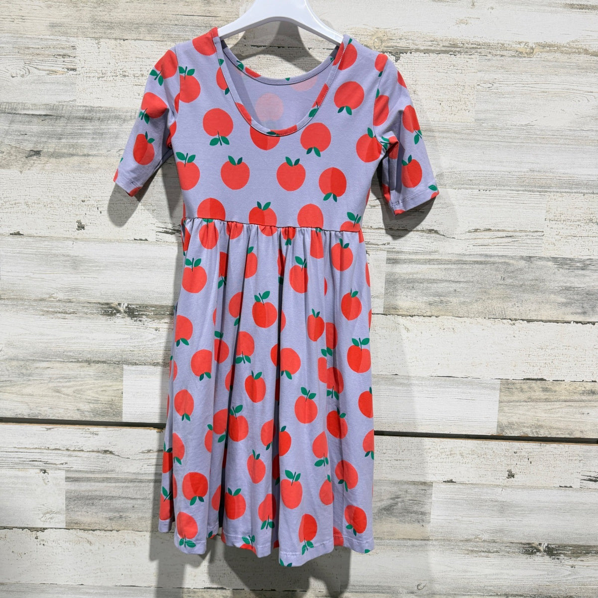 Hanna Andersson Dress Girls 10 Red Apple Print School EUC2