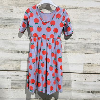 Hanna Andersson Dress Girls 10 Red Apple Print School EUC2