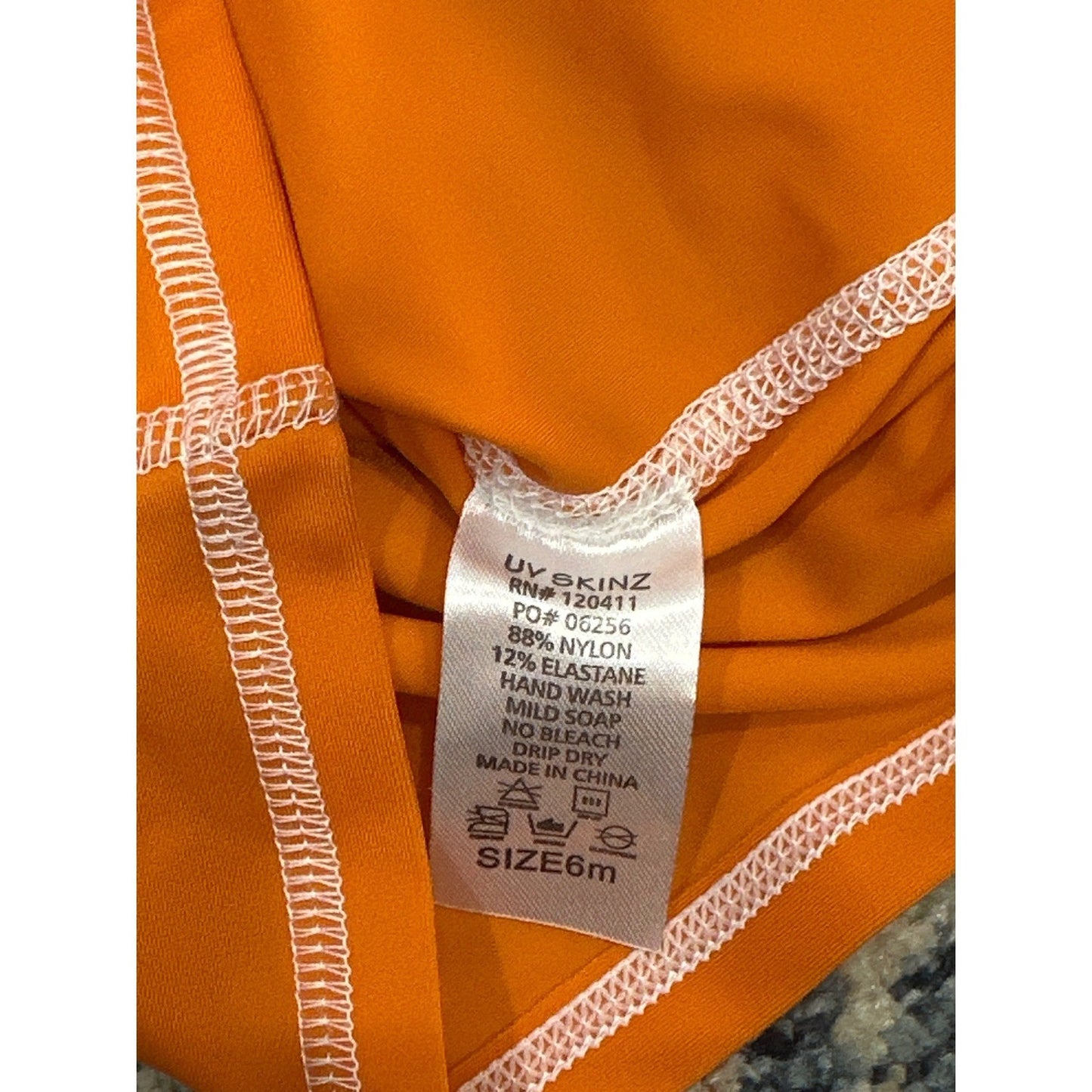 UV Skinz Rash Guard Girls 6M Orange Pink UPF 50+ Long Sleeve NWT2