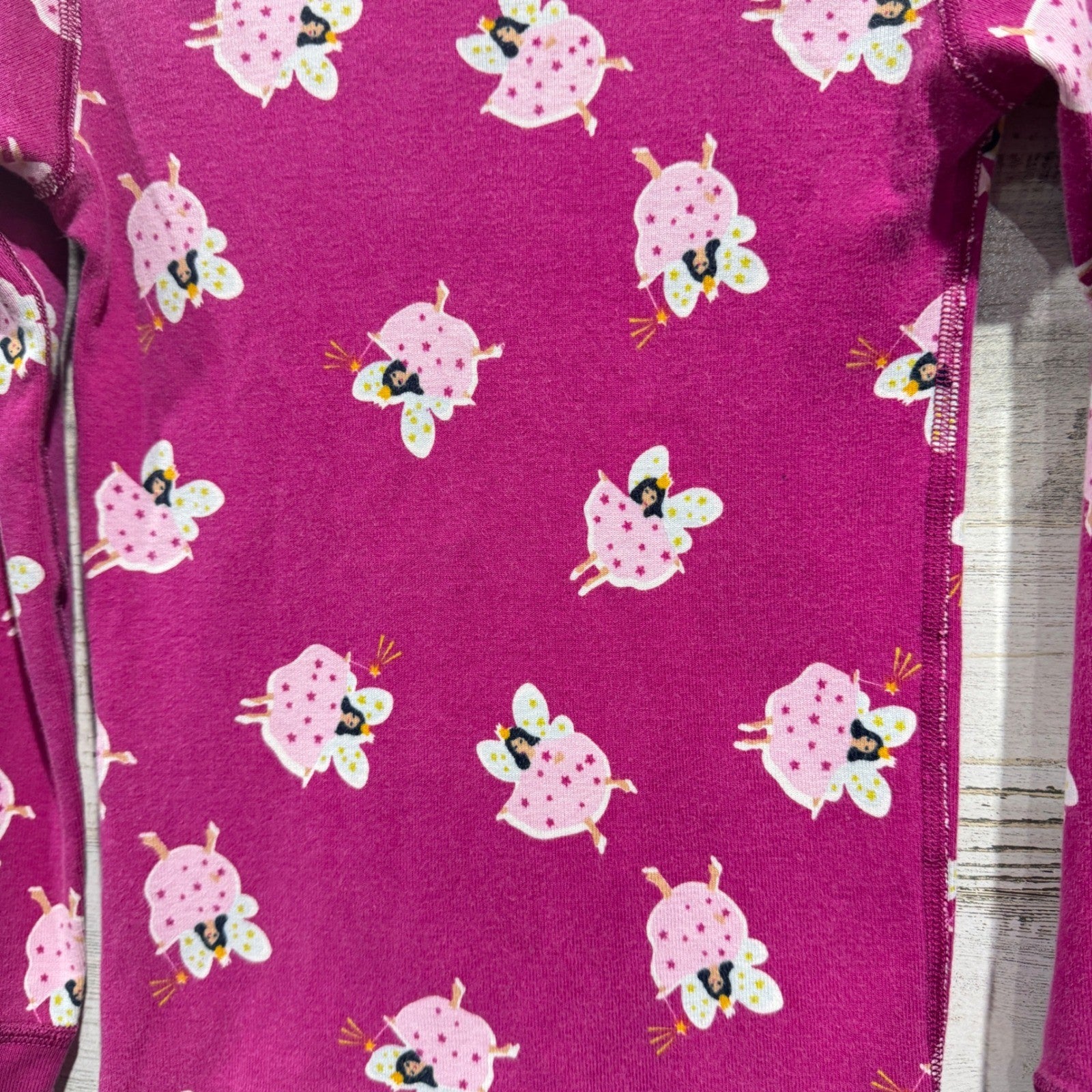 Hanna Andersson Pajama Set Girls 5 Pink Fairy Print Cotton Sleepwear *Flawed1