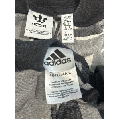 Adidas Jacket Bundle Kids 4T Grey Camo Logo Zip Up Hooded Sporty *Flaws*5