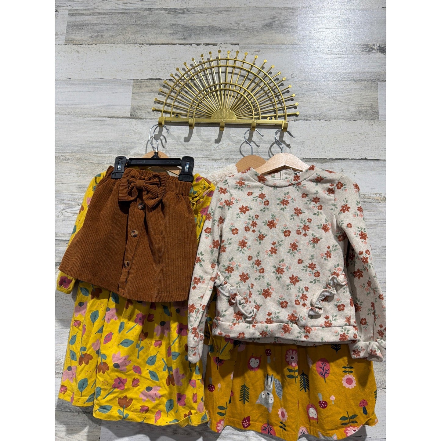 Nicole Miller Old Navy Wonder Nation Girls 5T Floral Woodland Bundle EUC1