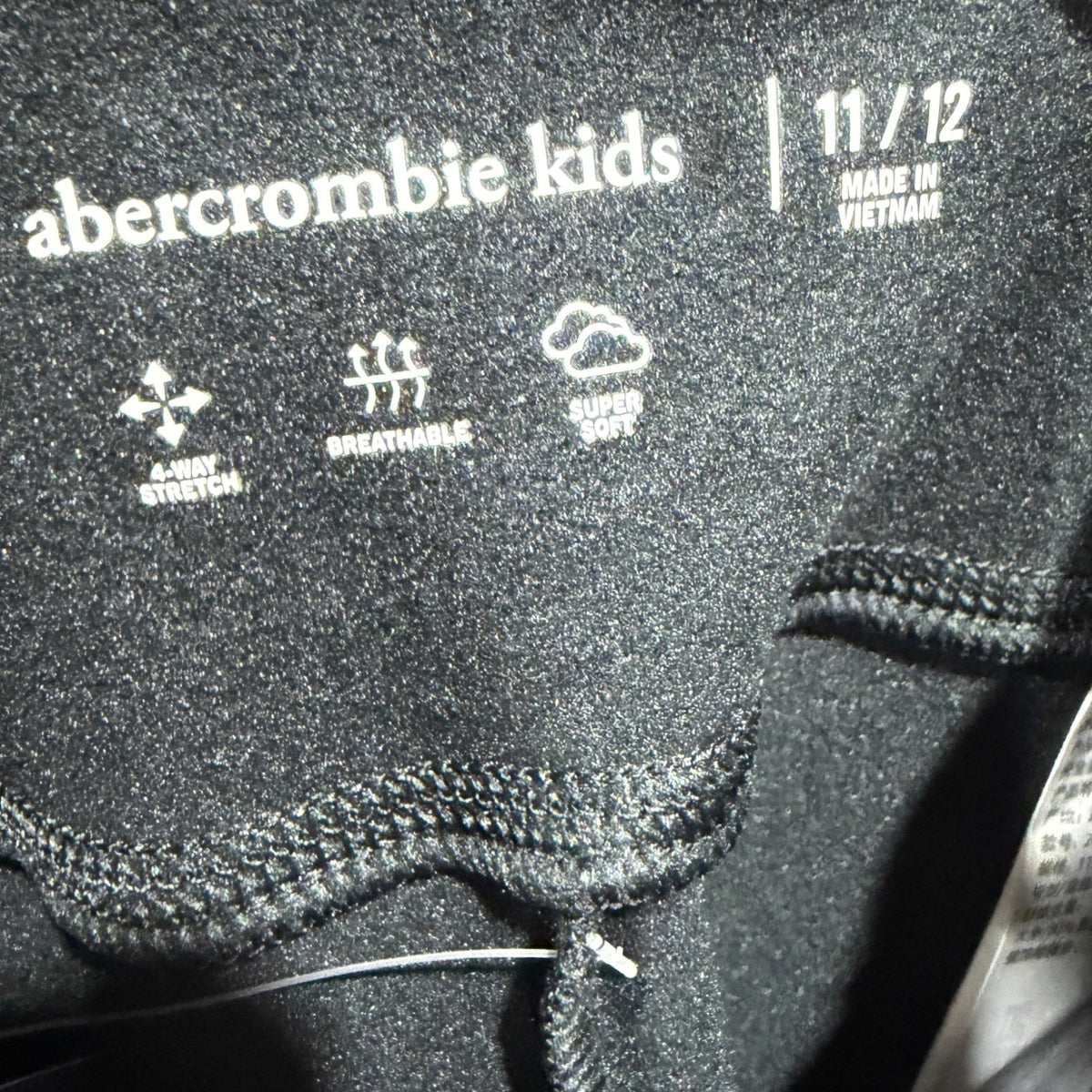 Abercrombie Kids Soft Leggings Girls 11/12 Black Spandex Basic Everyday NWT6