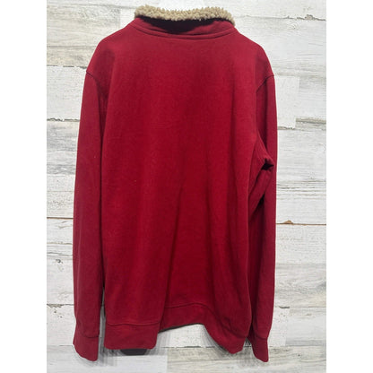 Carter's Pullover Boys 14 Red Sherpa Collar Quarter Zip Fleece EUC2