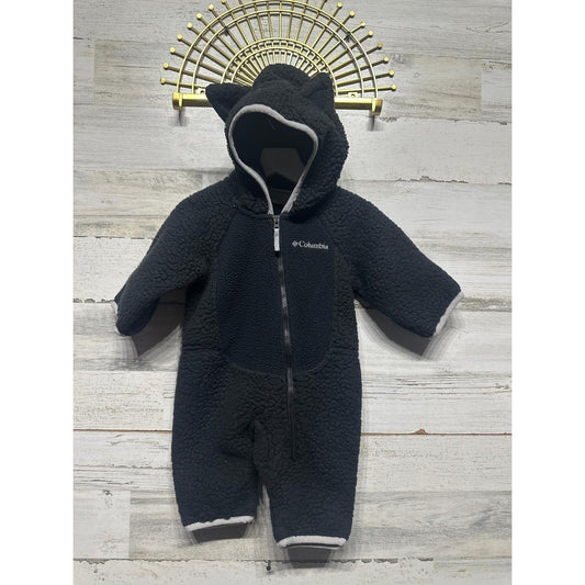 Columbia Baby Sherpa Bunting Infant 0-3M Black Fleece Hooded Romper0