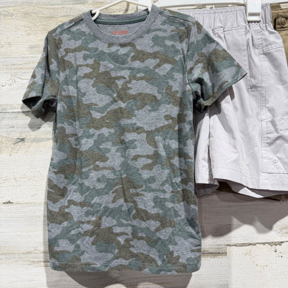 Cat & Jack Under Armour Boys 6 Camo Tee Khaki Fishing Shorts Bundle GUC*1