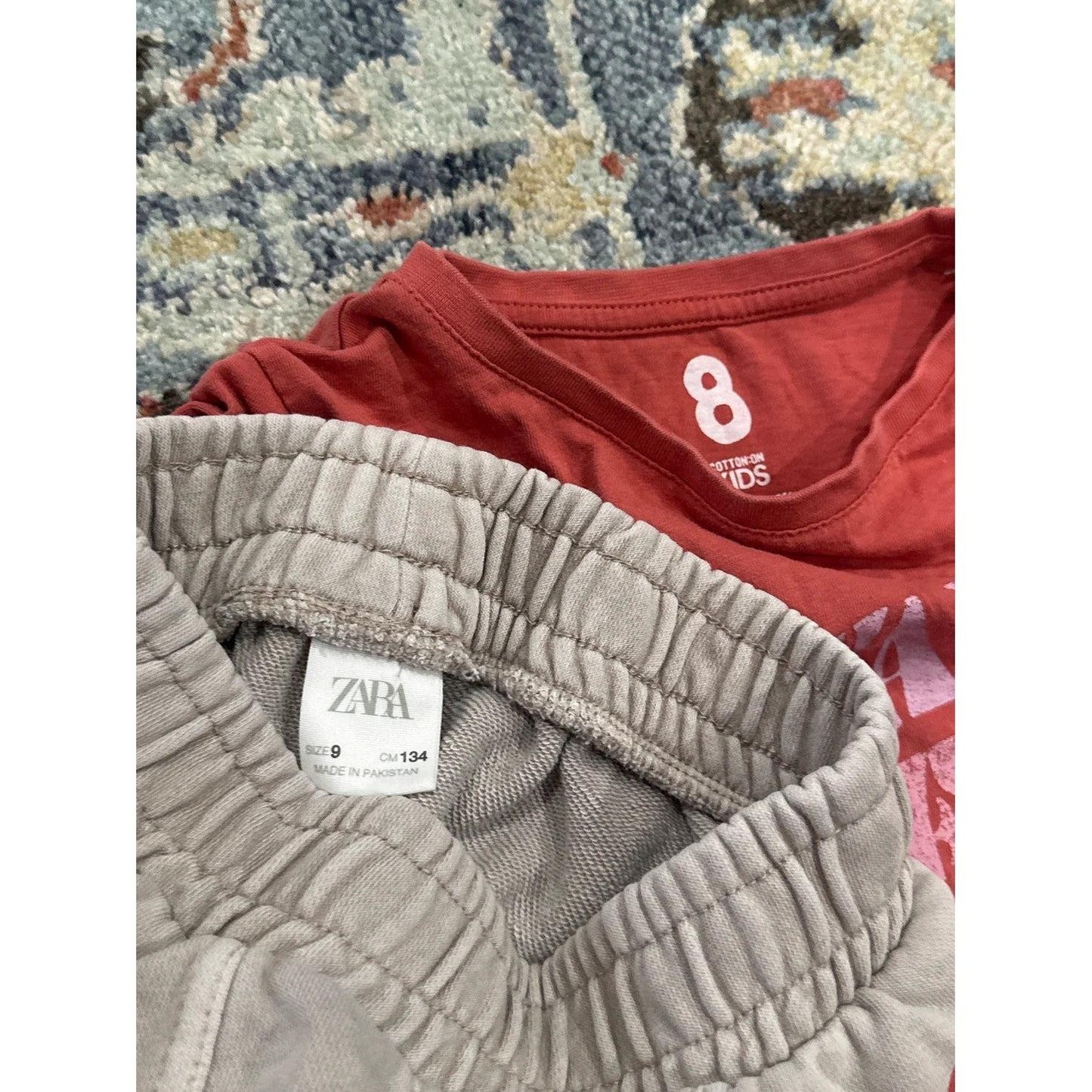 Zara Art Class Girls Size 8-10 Tan Black Red 5pc Cargo Pants Shirt Lot GUC4