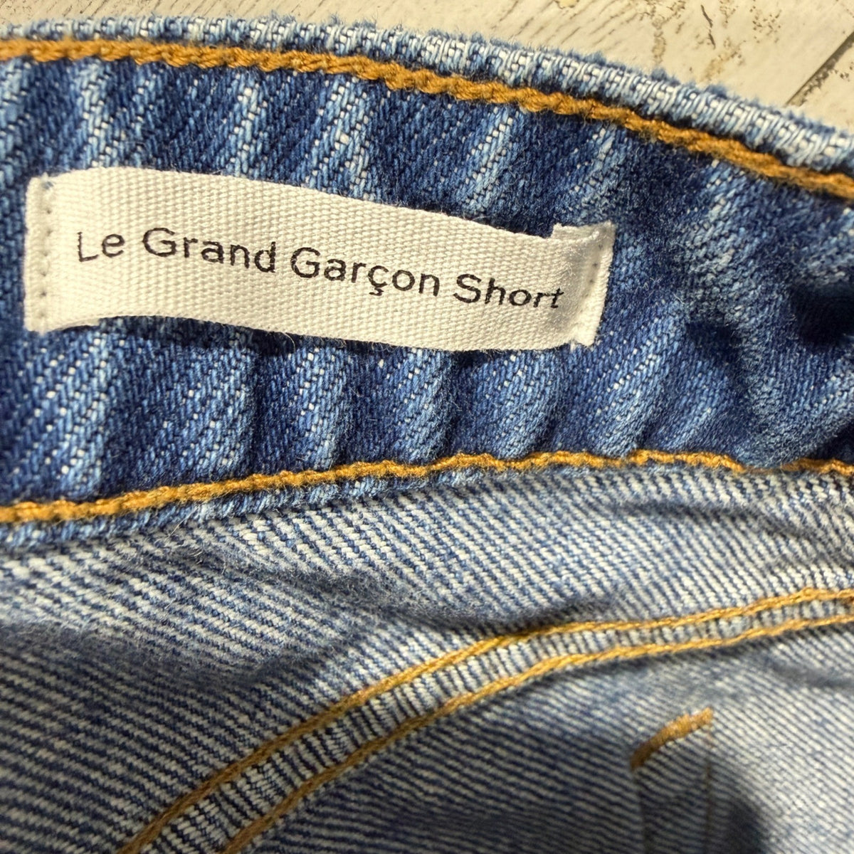 FRAME Le Grand Garcon Denim Shorts Women 23 Blue 100% Cotton Distressed Heron5
