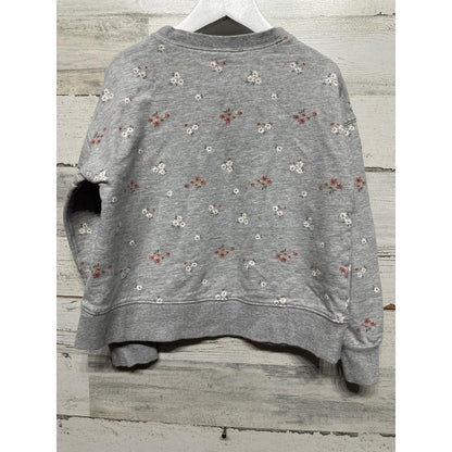 Carter's Sweatshirt Girls Size 8 Gray Floral Print Long Sleeve Pullover EUC2