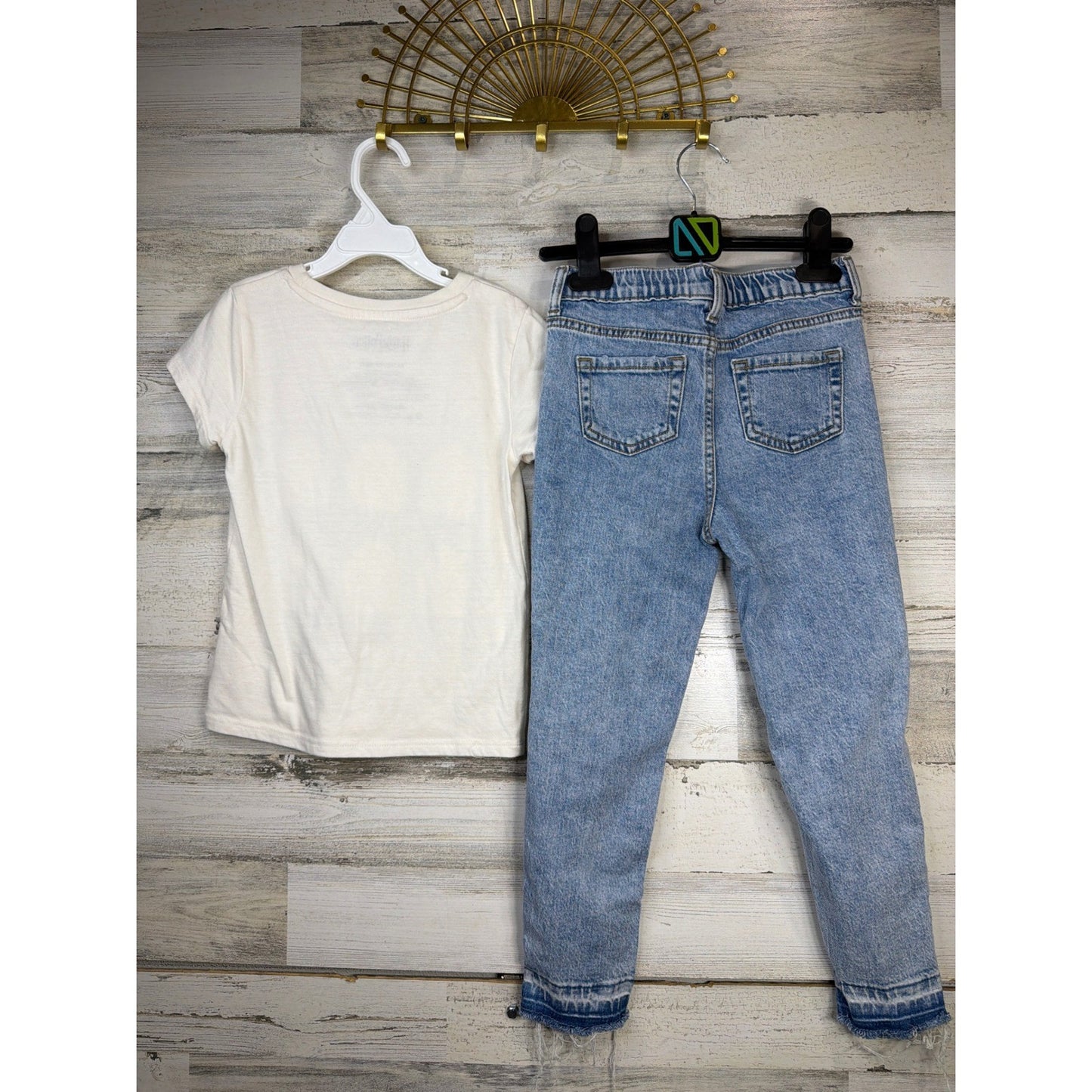 Harry Potter Cat & Jack Outfit Girls Size 6 Cream Blue Hogwarts Distressed EUC3