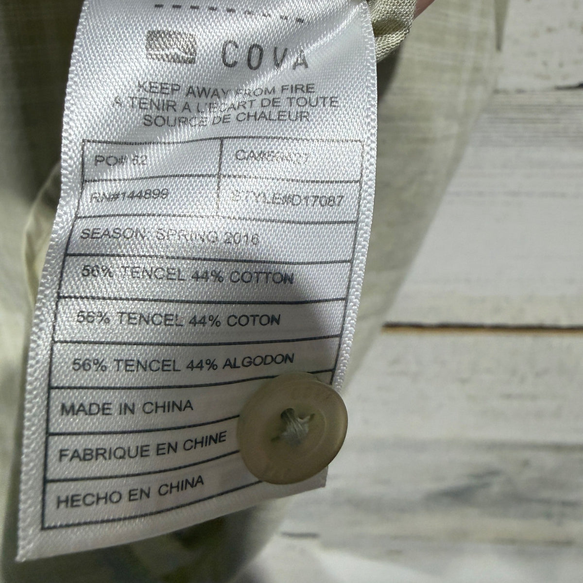 COVA Short Sleeve Button Up Shirt Mens XL Tan Plaid Tencel Cotton EUC4