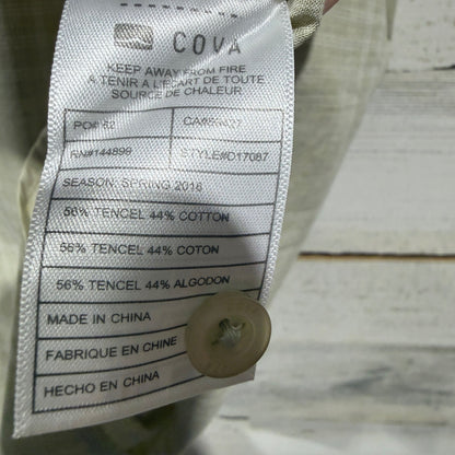 COVA Short Sleeve Button Up Shirt Mens XL Tan Plaid Tencel Cotton EUC4