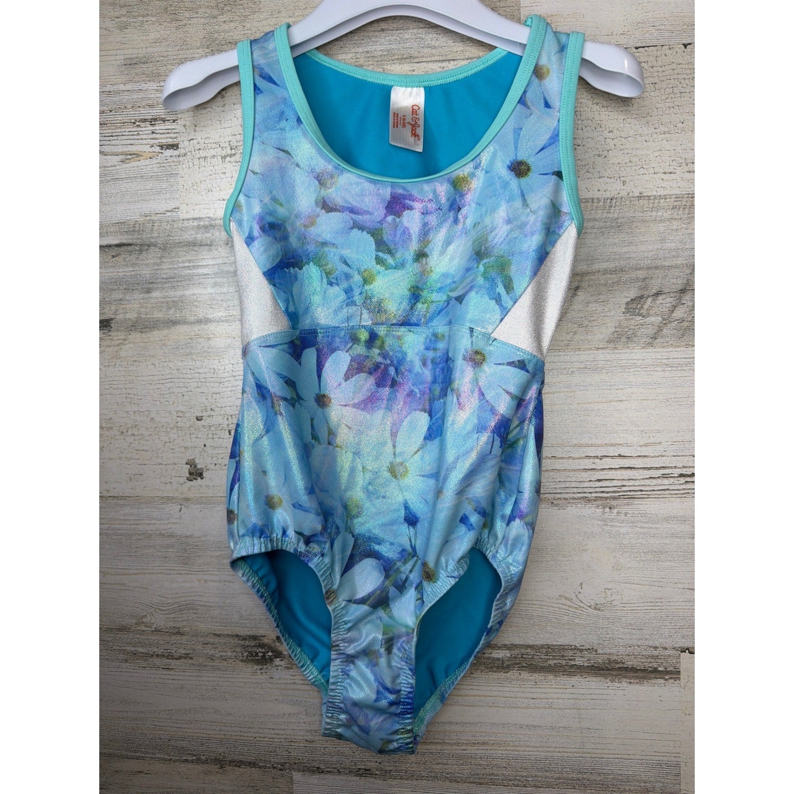 Cat & Jack Dance Leotard Bundle Girls Small 6/6X Blue Pink Leopard EUC3