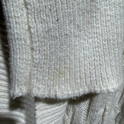 Matilda Jane Cable Knit Cardigan Women S/M Cream Cotton Blend Flawed*2