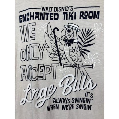 Disney Enchanted Tiki Room Shirt Adult Medium Beige Large Bills Graphic Tee1