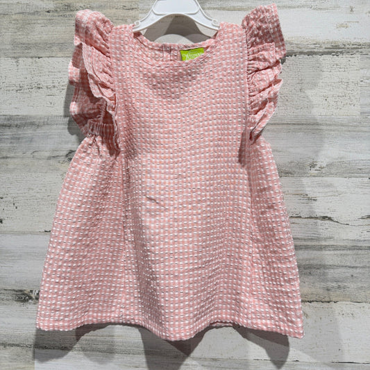 Classic Whimsy Dress Girls 10 Pink Gingham Ruffle Seersucker Top Preppy EUC0