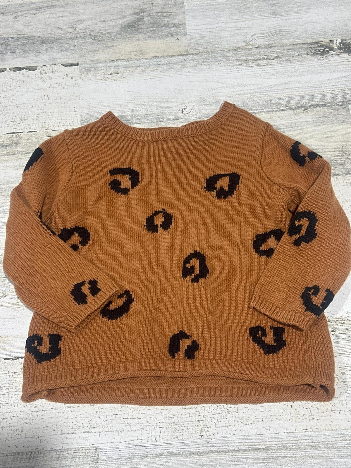 Old Navy Sweater Toddler 3T Brown Leopard Print Pullover EUC0